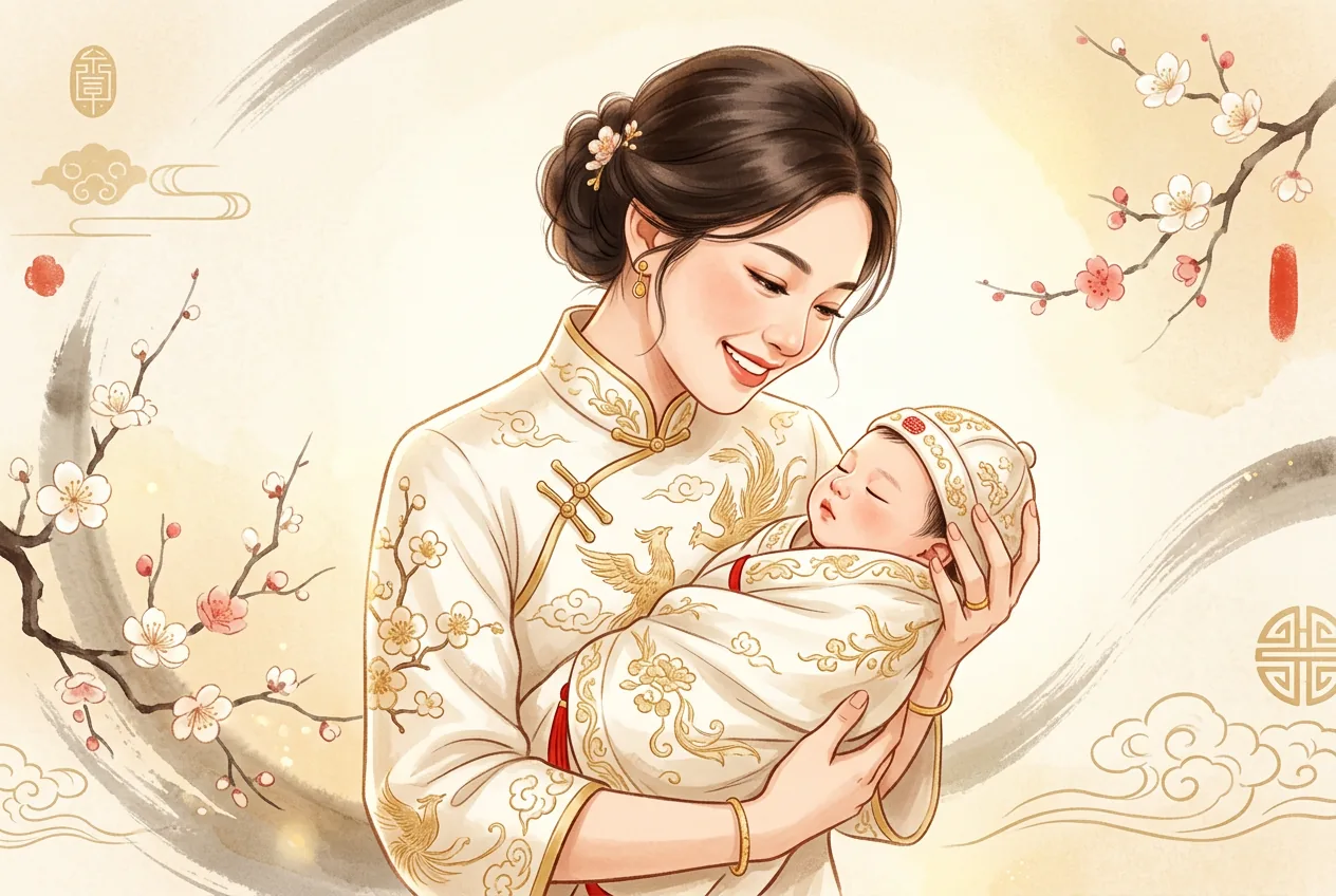 妈妈抱着宝宝